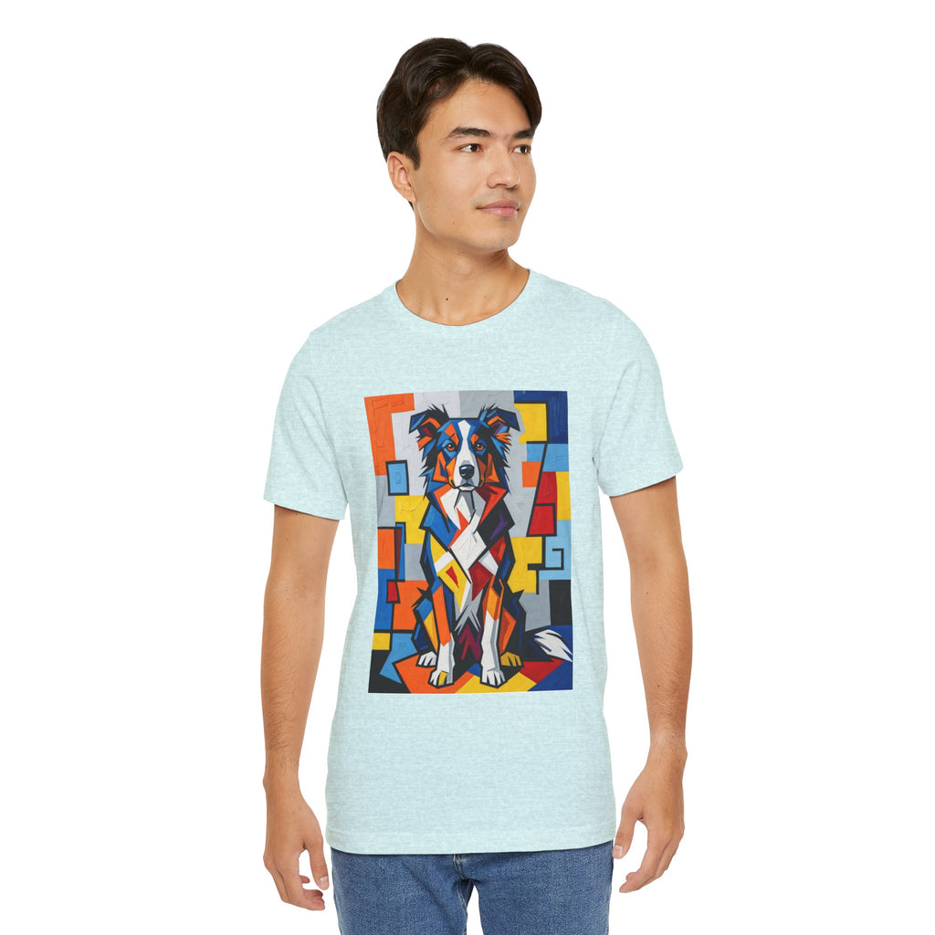 Border Collie T Shirt | Living Work of Art Collection | Cubist Style