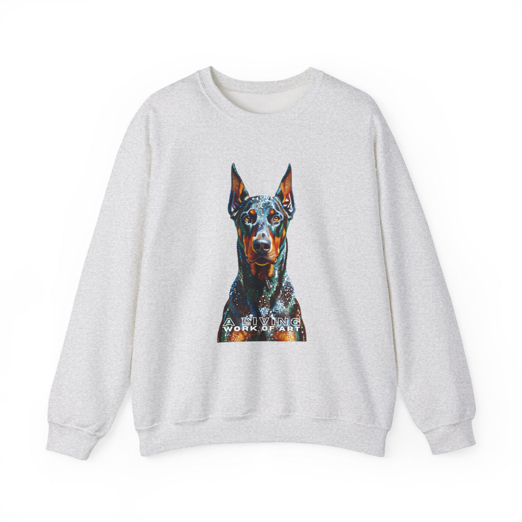 Doberman Pinscher Sweatshirt | Living Work of Art Collection | Pointillism Style