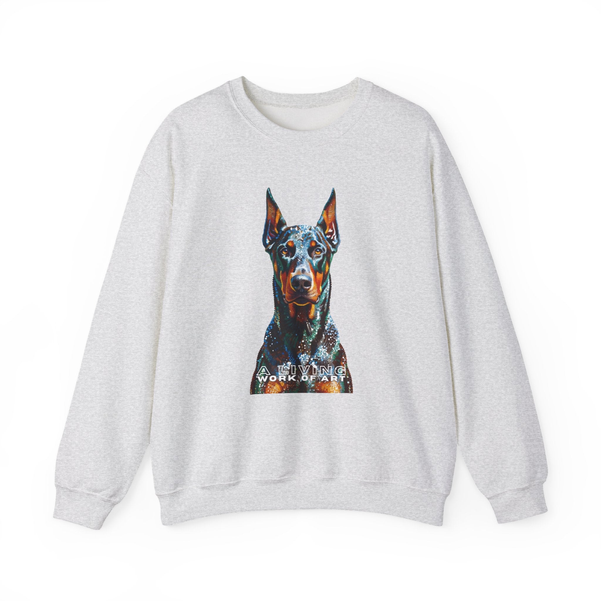 Doberman Pinscher Sweatshirt | Living Work of Art Collection | Pointillism Style