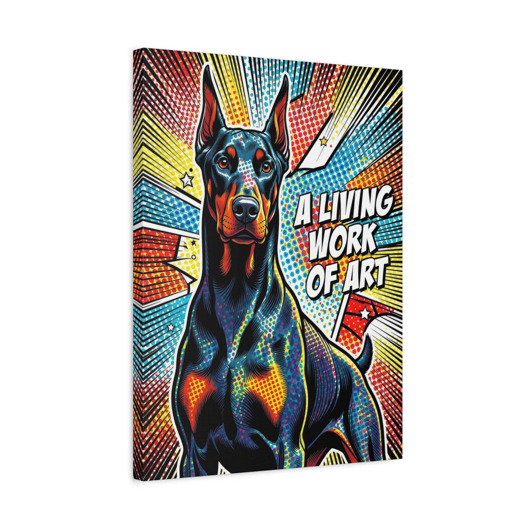 Doberman Pinscher Canvas Wall Art | Living Work of Art Collection | Pop Art Print