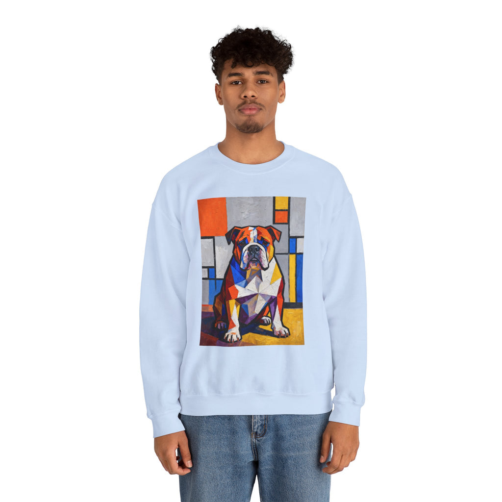 Bulldog Sweatshirt | Living Work of Art Collection | Cubist Style