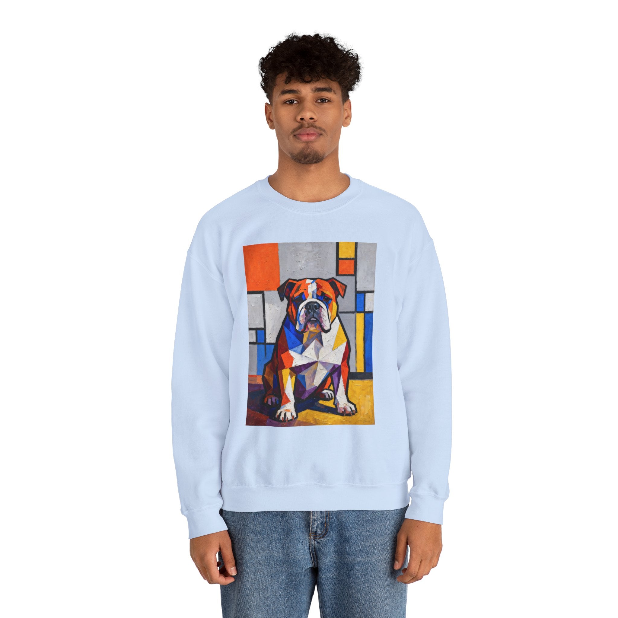 Bulldog Sweatshirt | Living Work of Art Collection | Cubist Style
