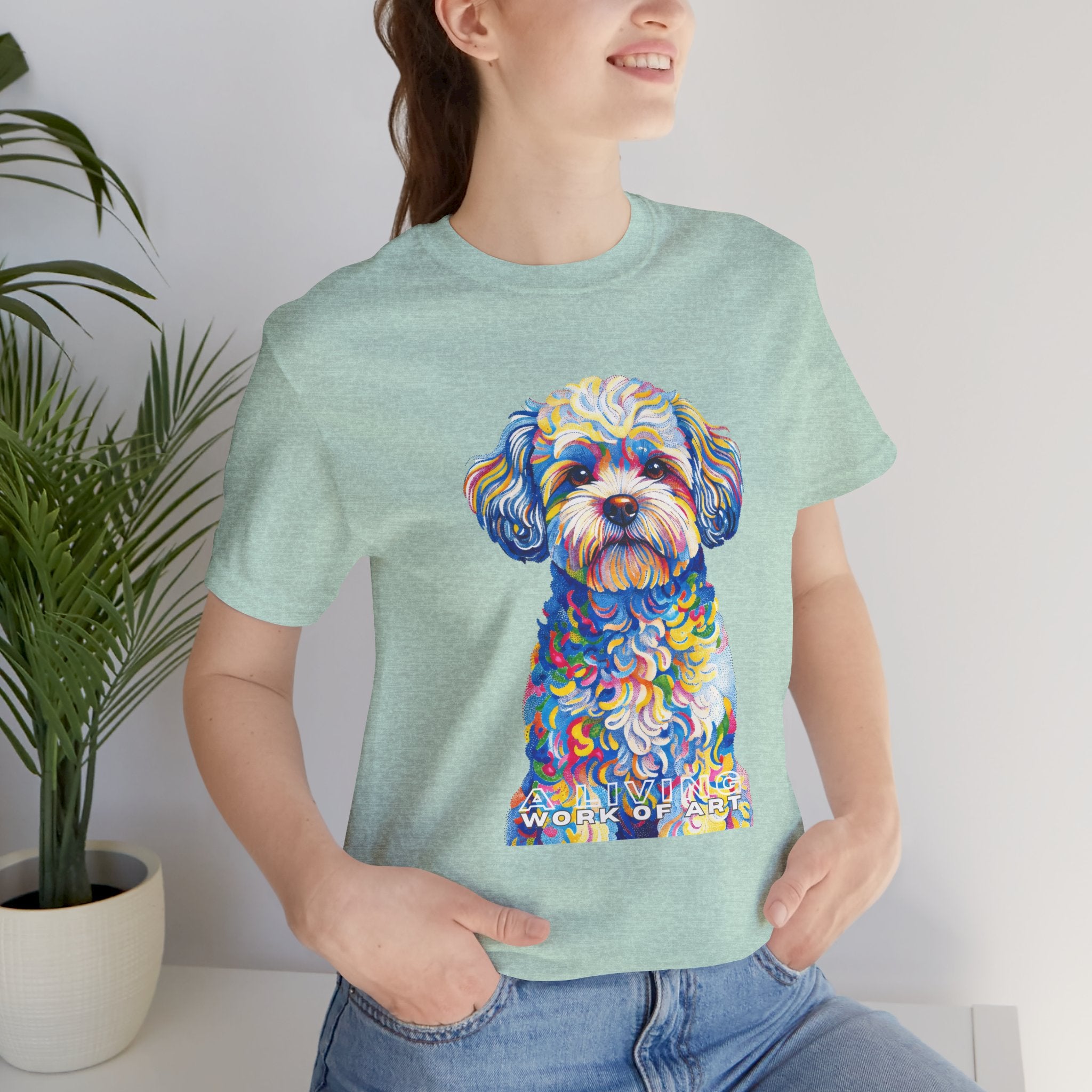 Shih-Poo T Shirt | Living Work of Art Collection | Pointillism Style