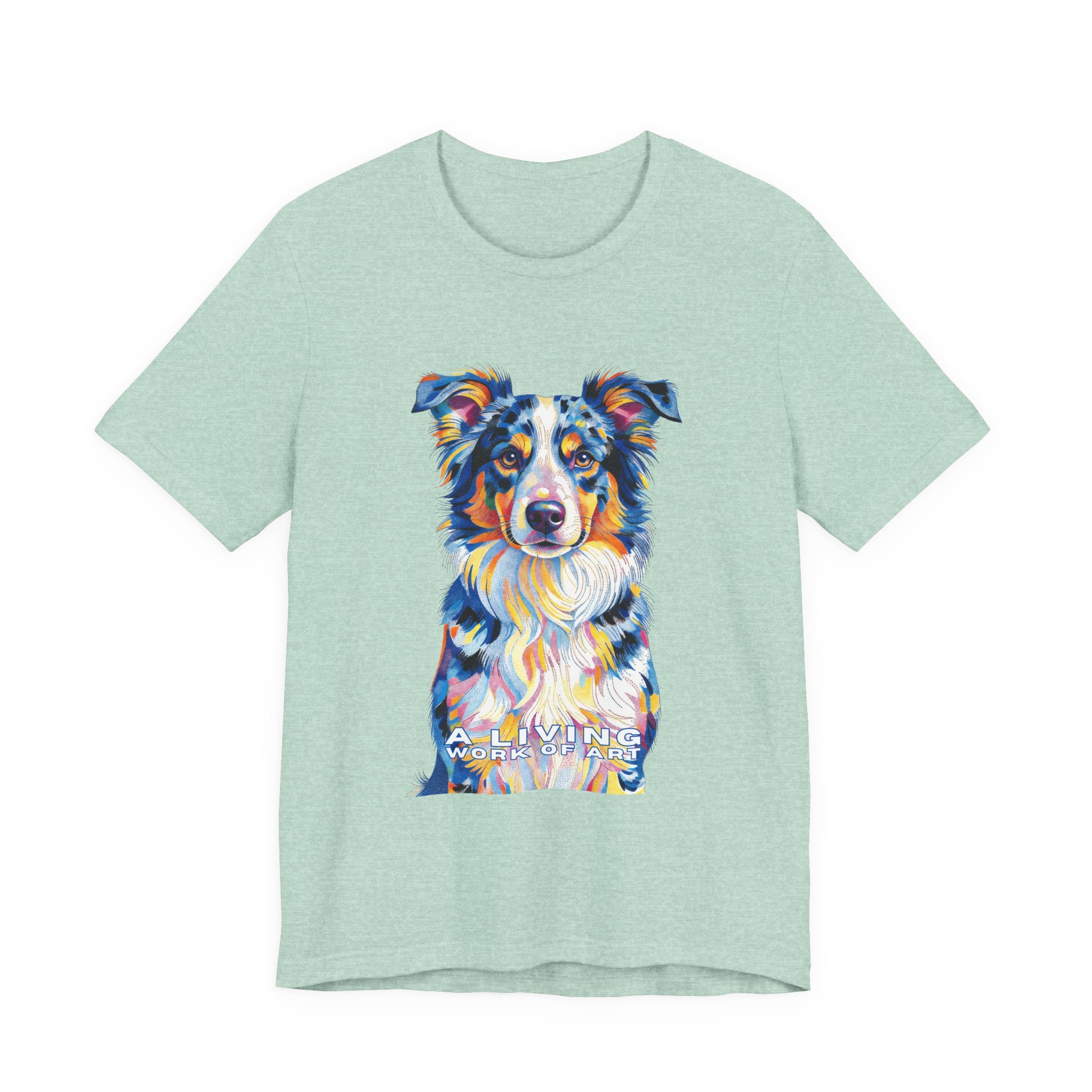 Australian Shepherd T Shirt | Living Work of Art Collection | Pointillism Style