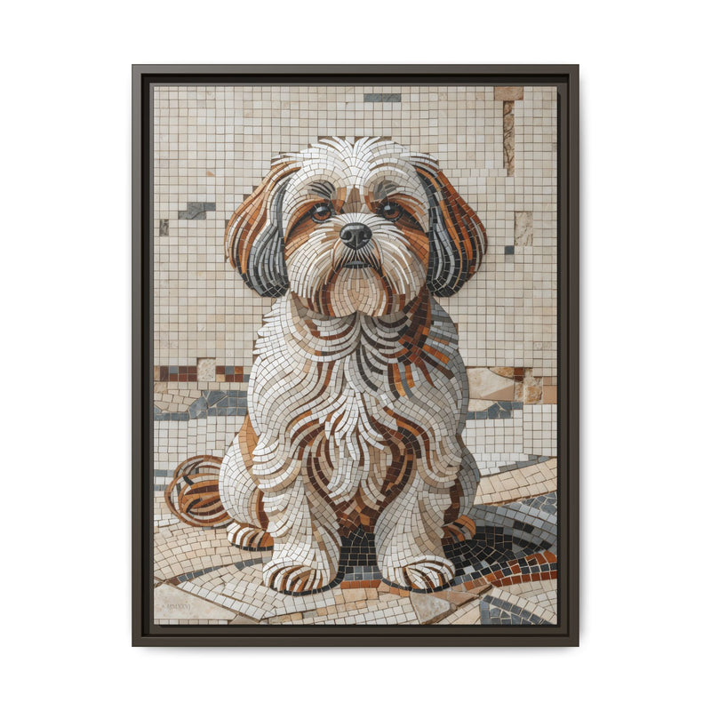Shih Tzu Canvas Wall Art - Mosaic Style Fine Art Print | Living Work of Art Collection