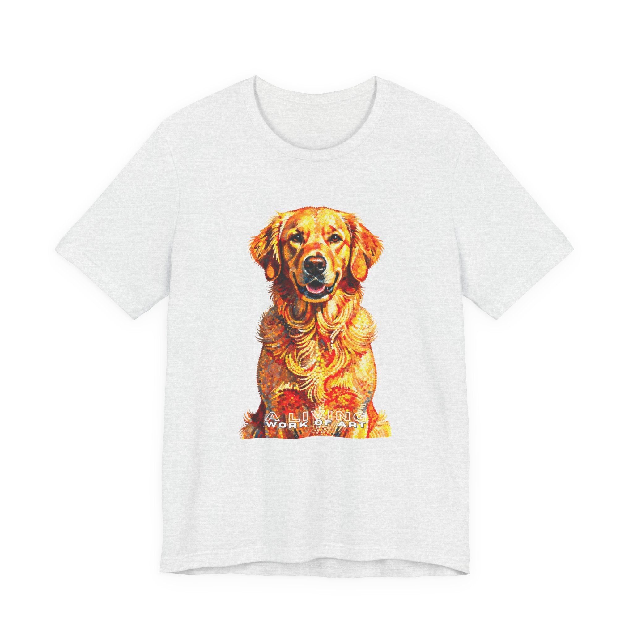 Golden Retriever Pointer T Shirt | Living Work of Art Collection | Pointillism Style