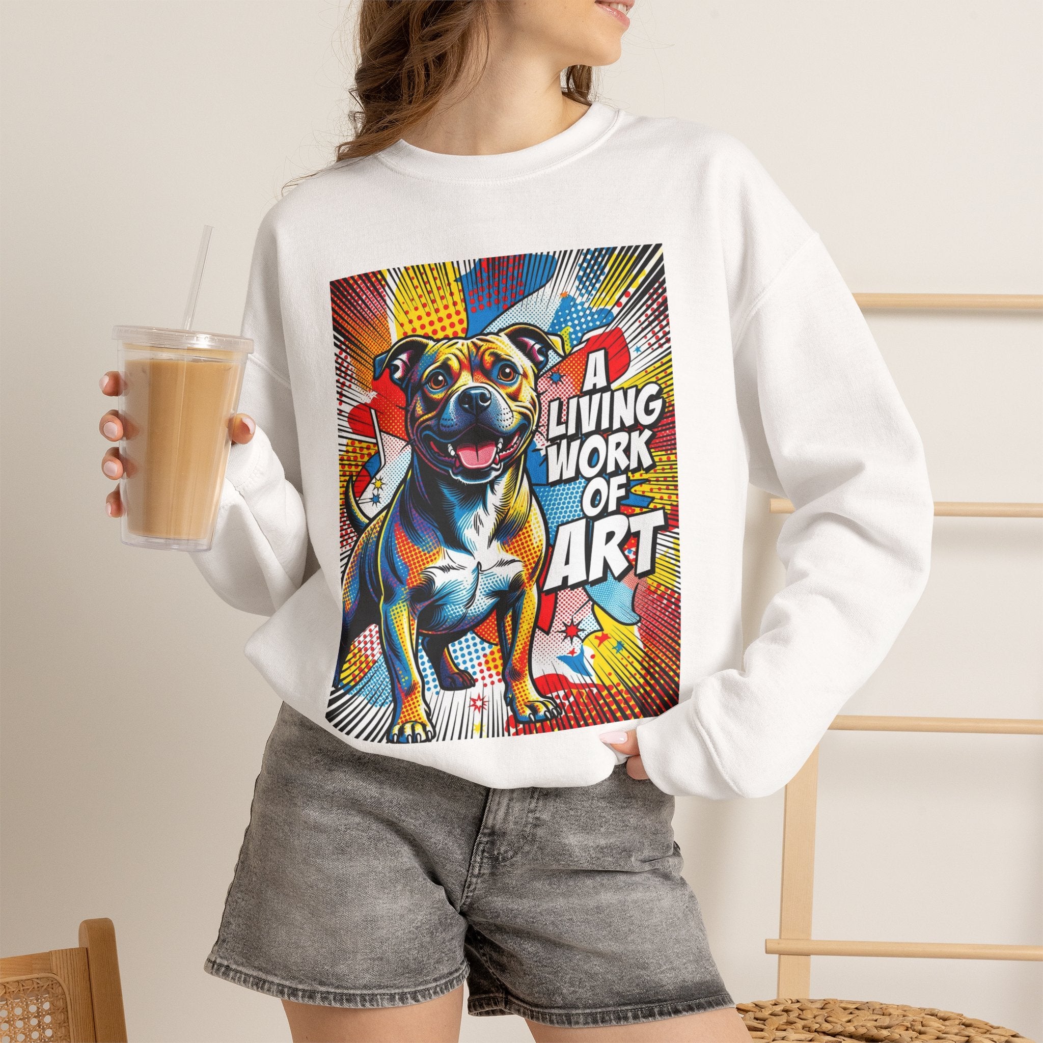 Staffordshire Bull Terrier Sweatshirt | Living Work of Art Collection | Pop Art