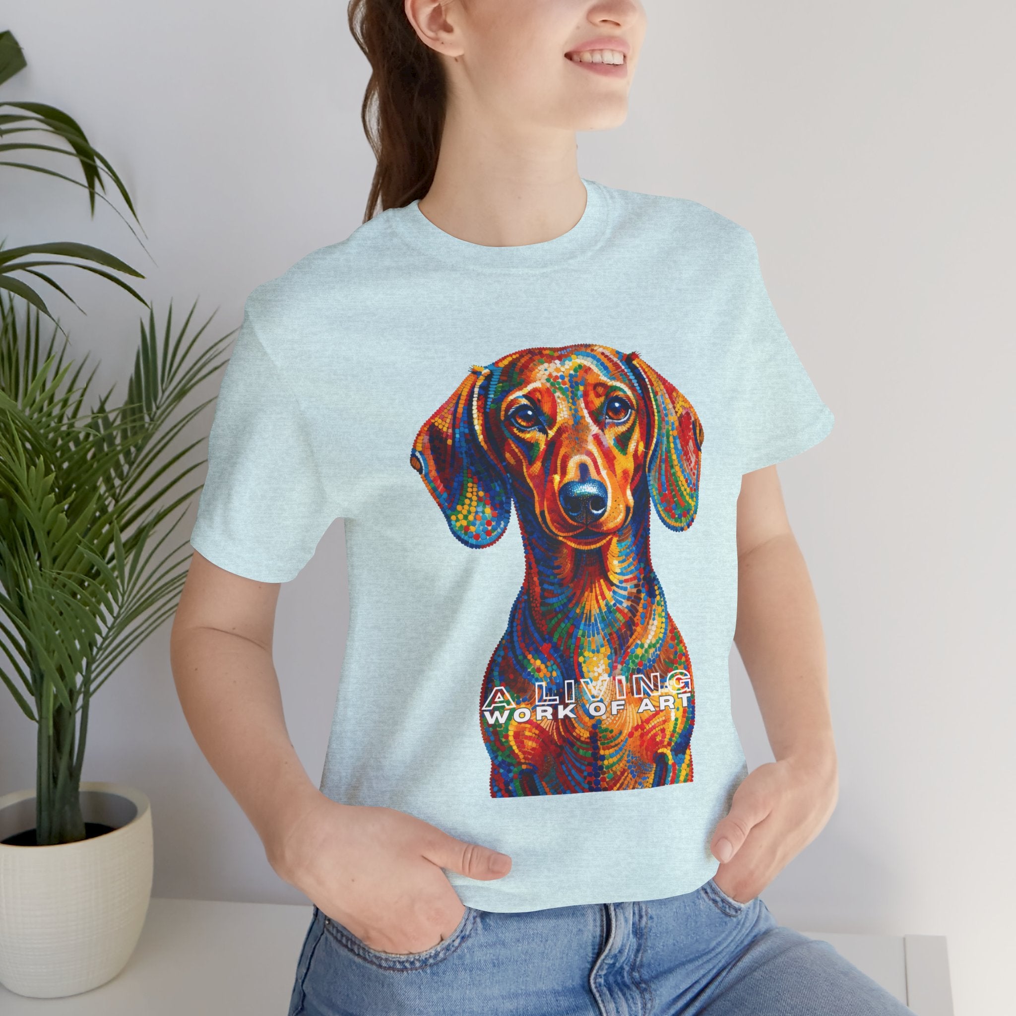 Dachshund T Shirt | Living Work of Art Collection | Pointillism Style