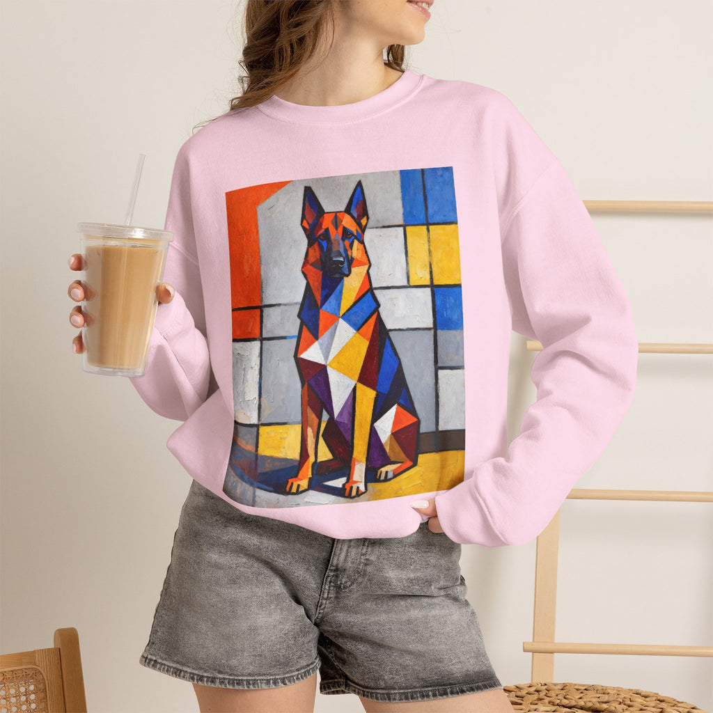 German Shepherd Sweatshirt | Living Work of Art Collection | Cubist Style