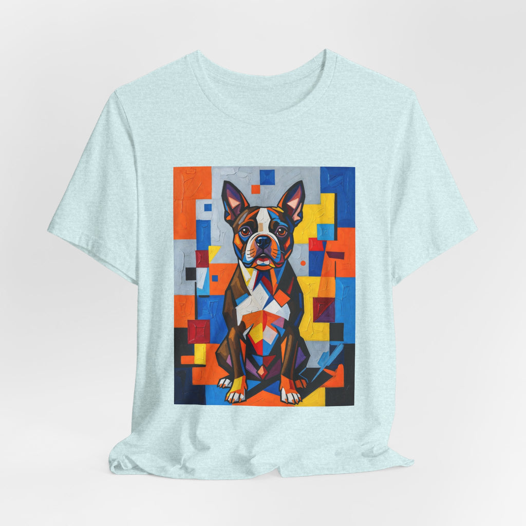 Boston Terrier T Shirt | Living Work of Art Collection | Cubist Style