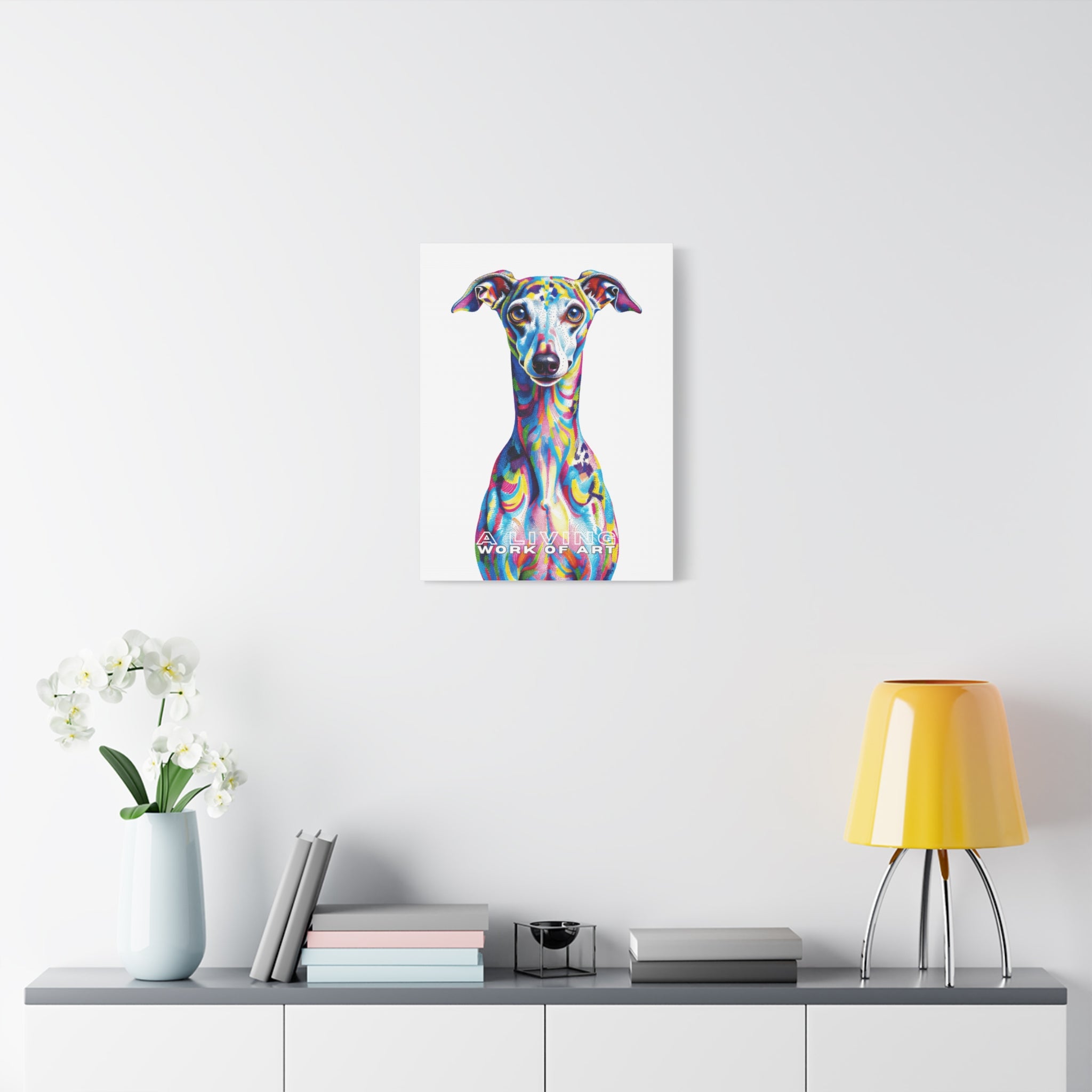 Italian Greyhound Canvas Wall Art | Living Work of Art Collection | Pointillism Style Print