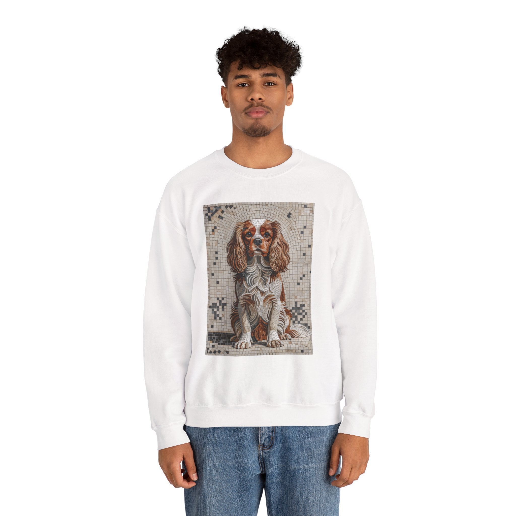 Cavalier King Charles Spaniel Sweatshirt | Living Work of Art Collection | Mosaic Style