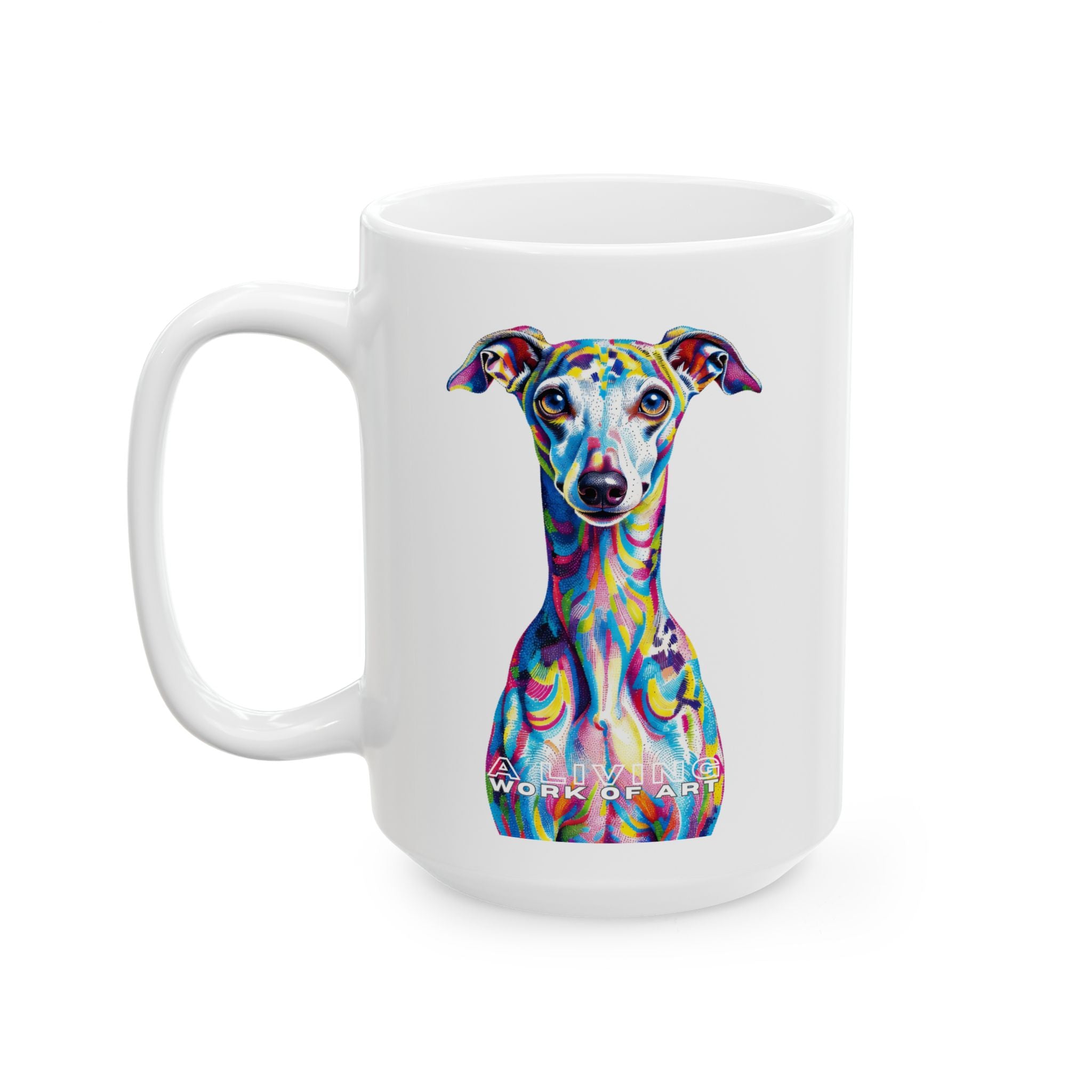 Italian Greyhound Coffee Mug | Living Work of Art Collection | Pointillism Style