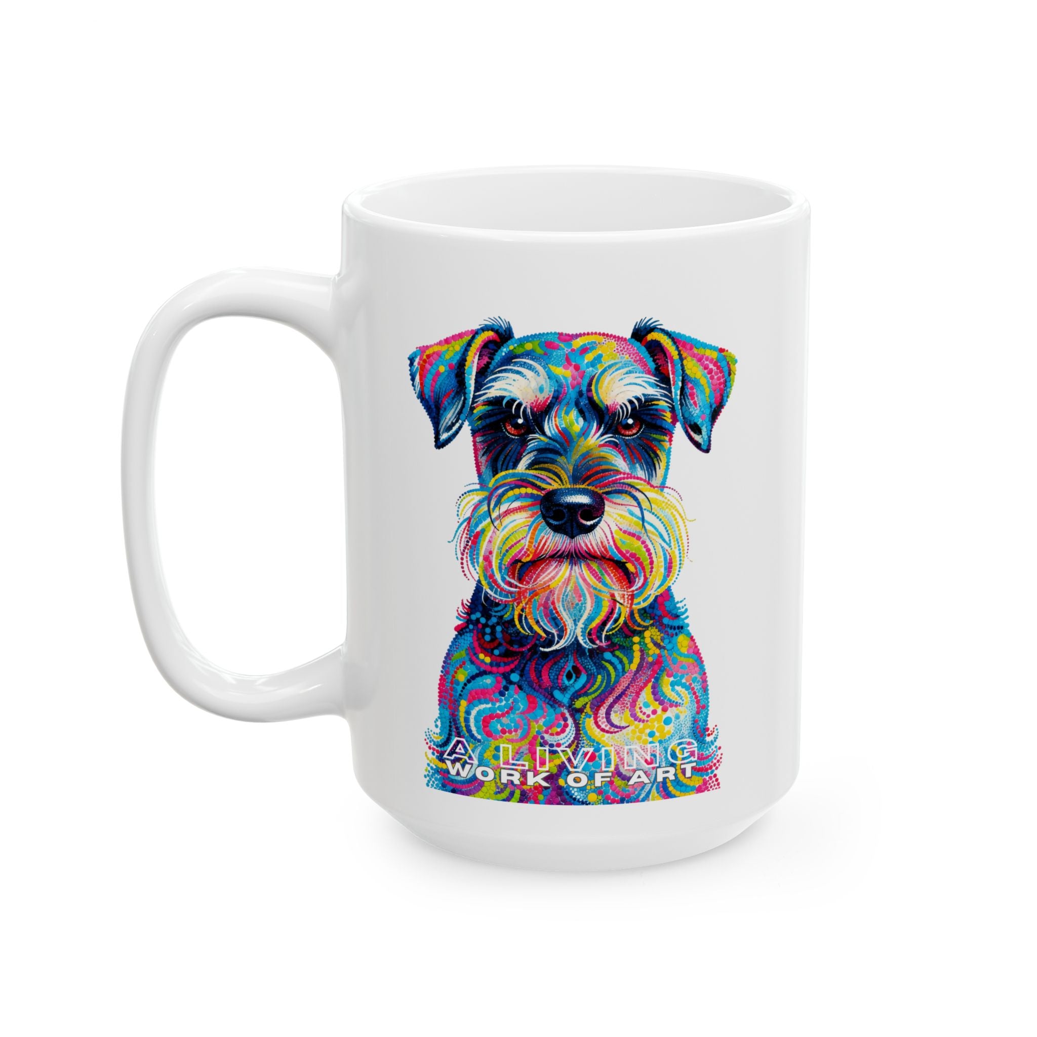 Schnauzer Coffee Mug | Living Work of Art Collection | Pointillism Style