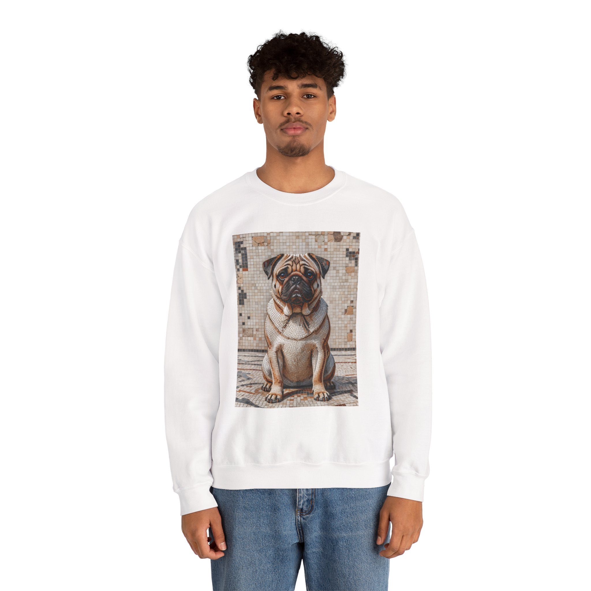Pug Sweatshirt | Living Work of Art Collection | Mosaic Style