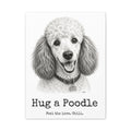 Poodle Canvas Wall Art | Hug a Poodle | Charcoal Sketch Print
