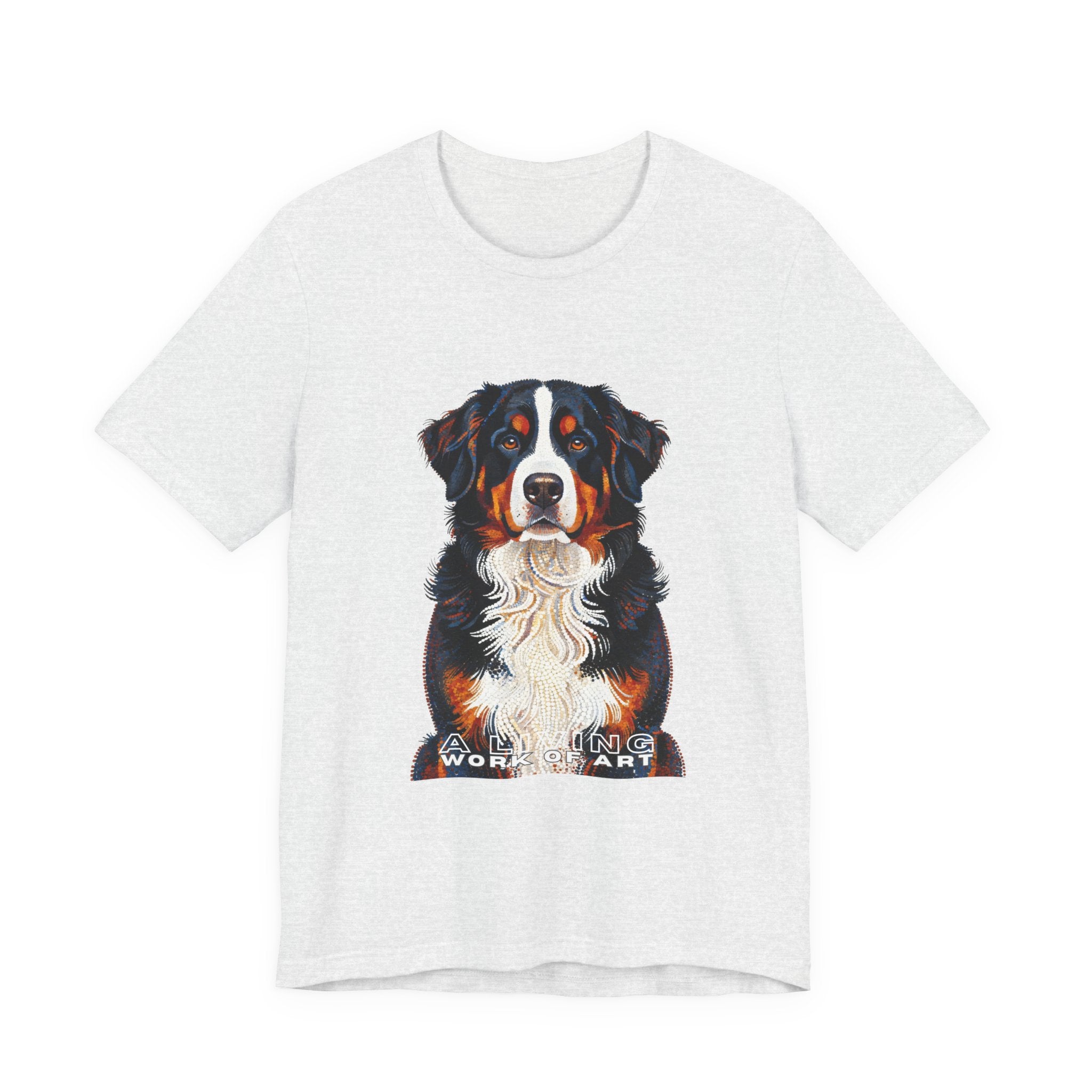 Bernese Mountain Dog T Shirt | Living Work of Art Collection | Pointillism Style