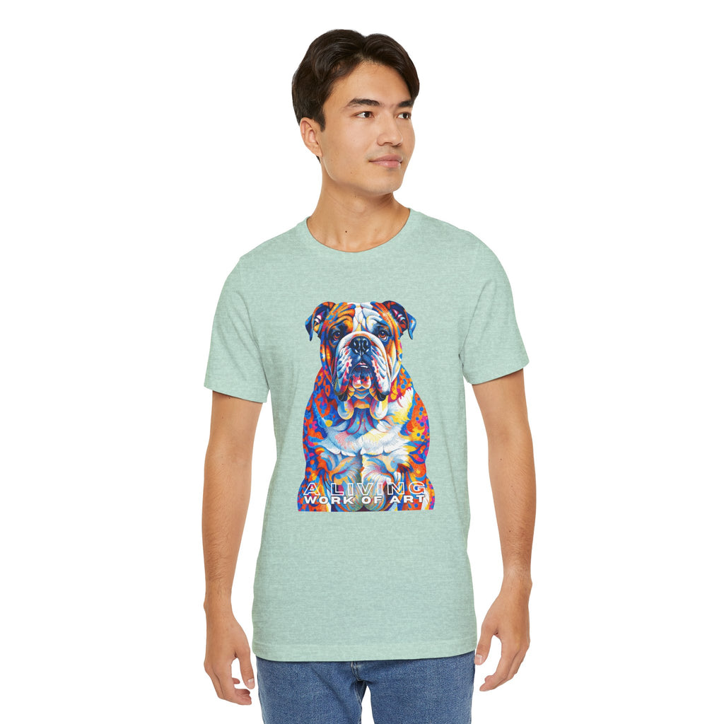 Bulldog T Shirt | Living Work of Art Collection | Pointillism Style