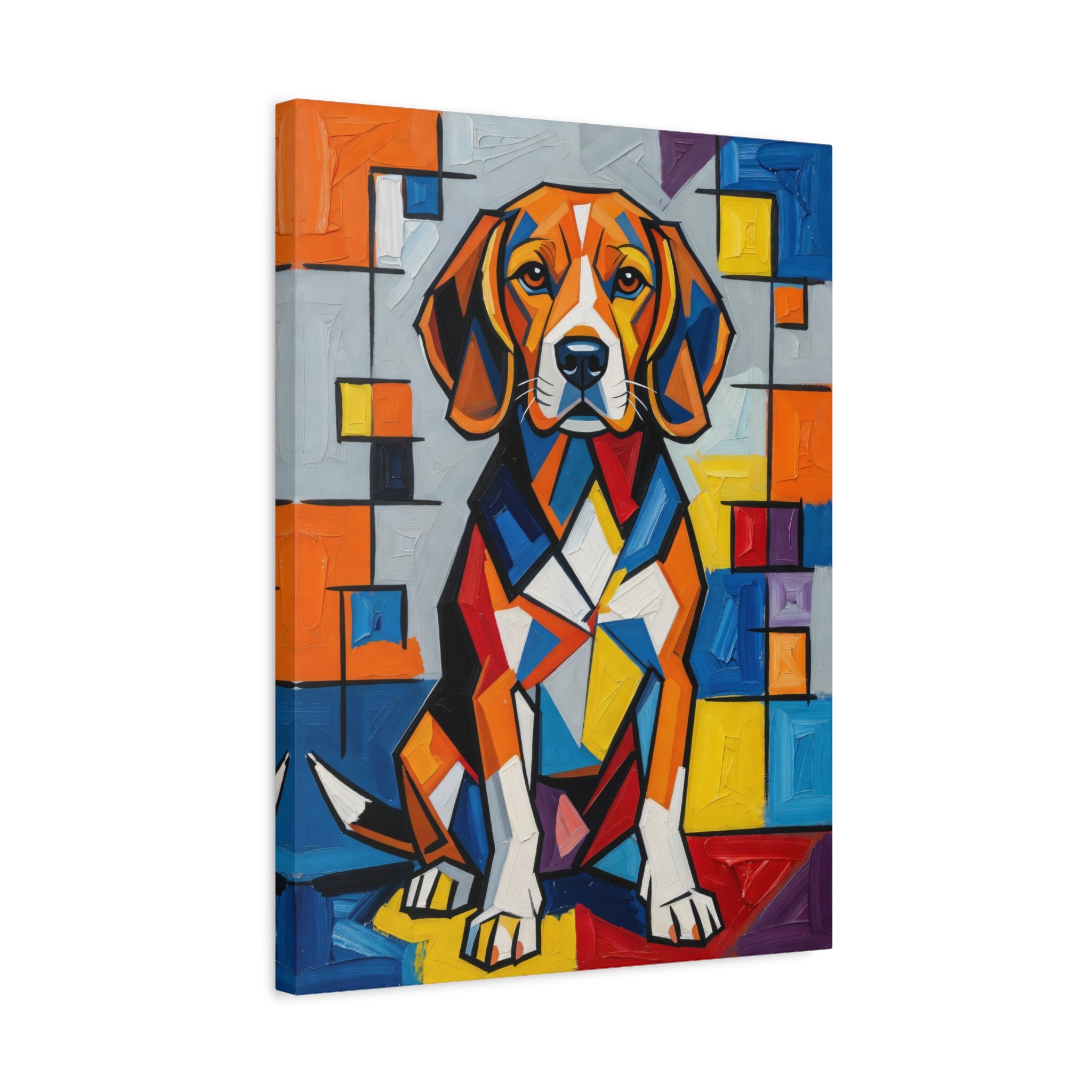 Beagle Canvas Wall Art | Living Work of Art Collection | Cubist Style Print