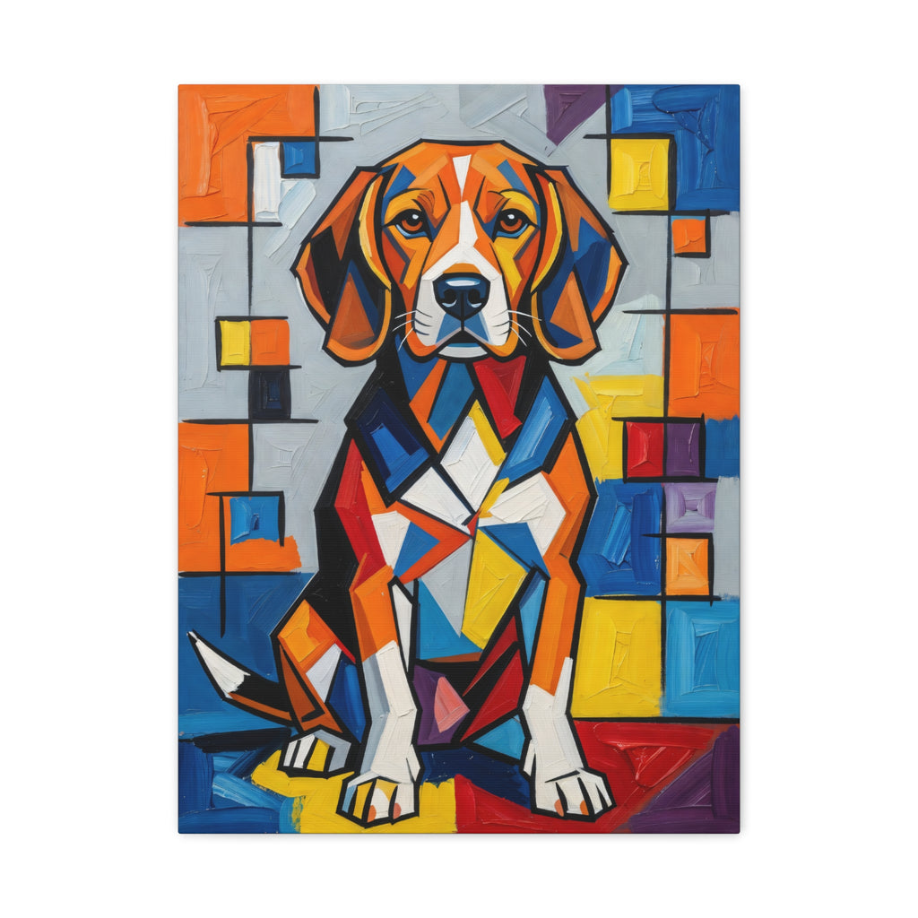 Beagle Canvas Wall Art | Living Work of Art Collection | Cubist Style Print