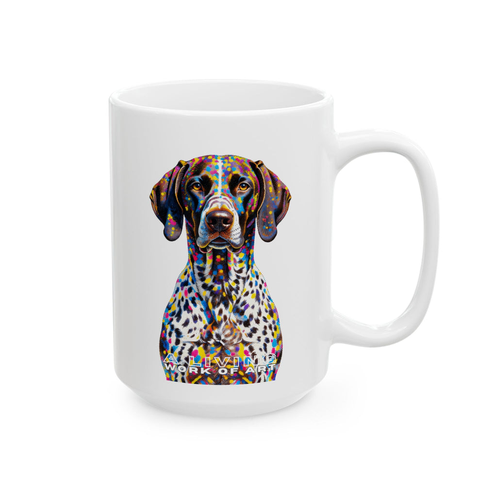 German Shorthaired Pointer Coffee Mug | Living Work of Art Collection | Pointillism Style