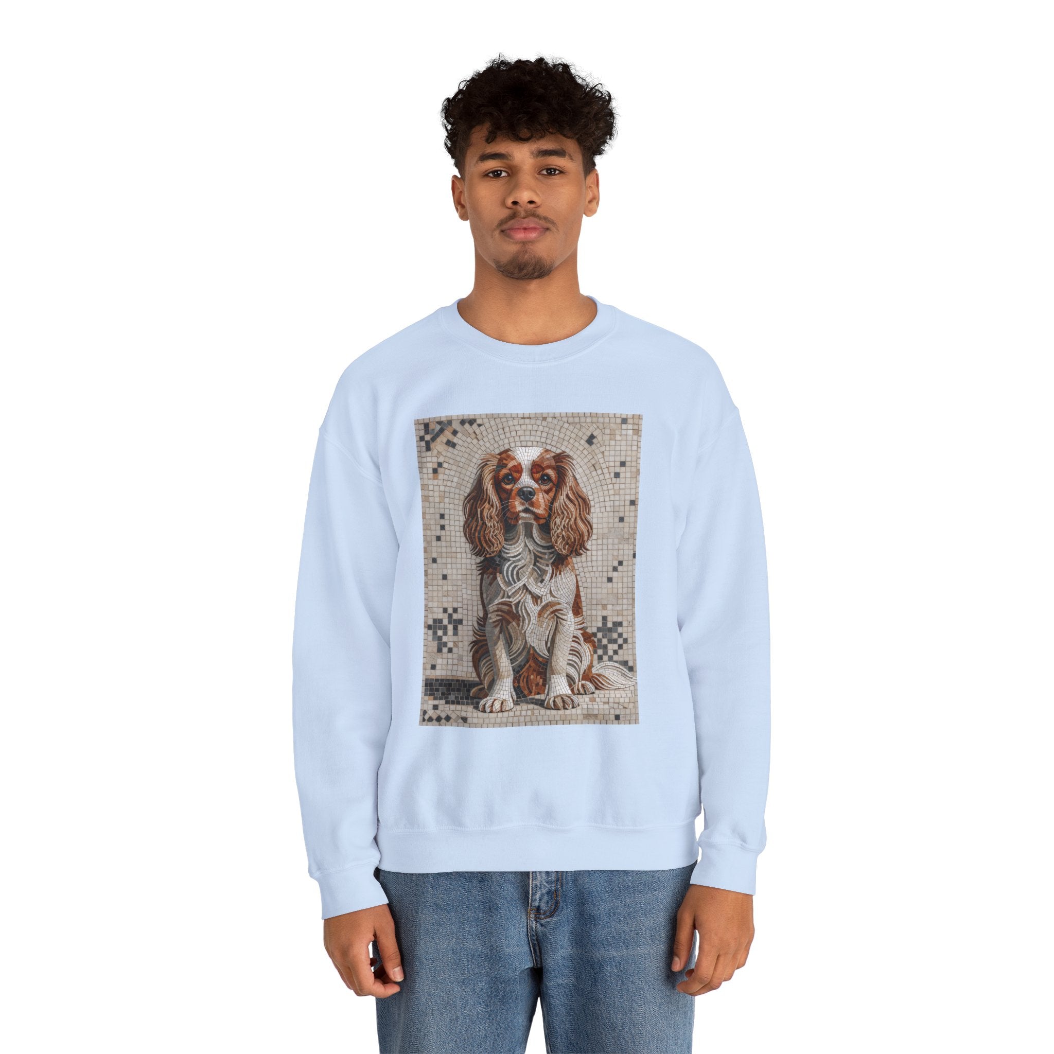 Cavalier King Charles Spaniel Sweatshirt | Living Work of Art Collection | Mosaic Style