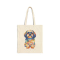Shih Tzu Canvas Tote Bag | Living Work of Art Collection | Pointillism Style