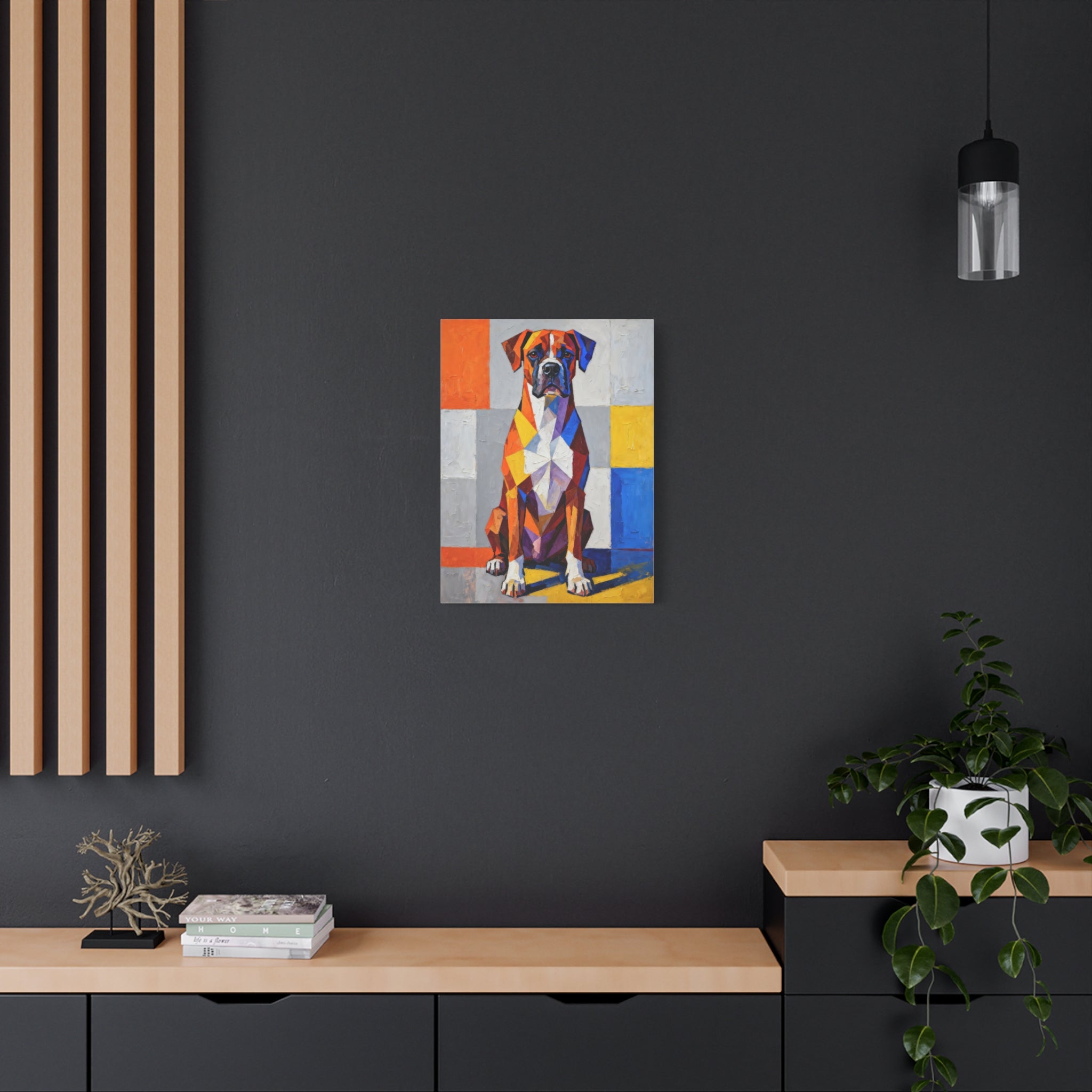 Boxer Canvas Wall Art | Living Work of Art Collection | Cubist Style Print