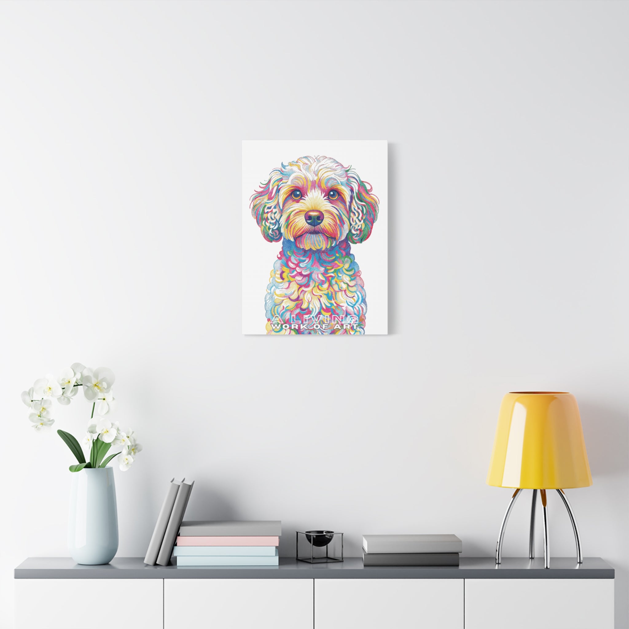 Cavapoo Canvas Wall Art | Living Work of Art Collection | Pointillism Style Print