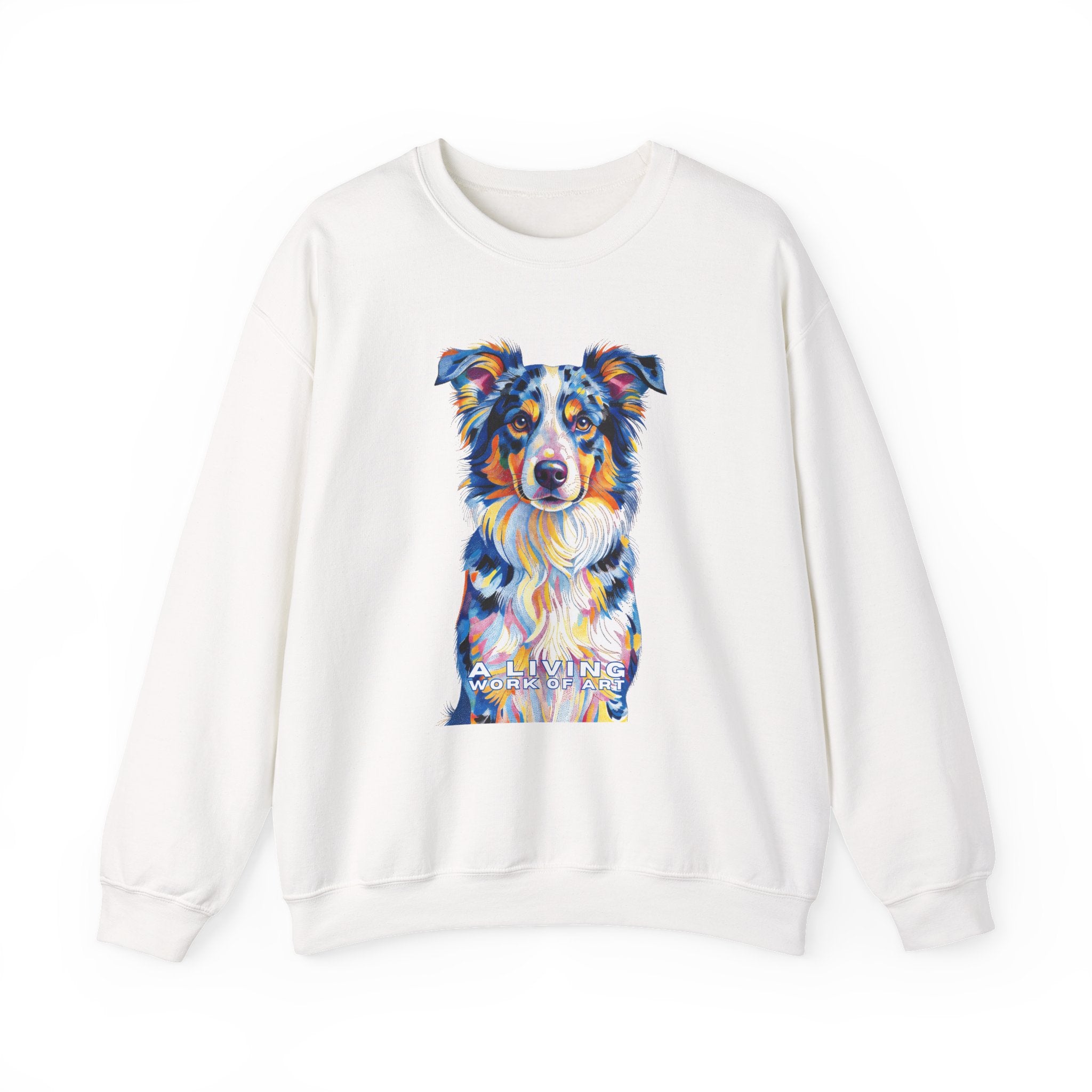 Australian Shepherd Sweatshirt | Living Work of Art Collection | Pointillism Style
