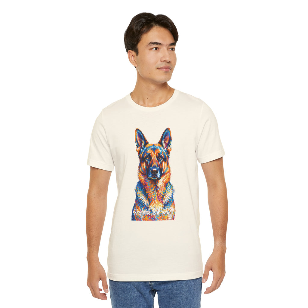 German Shepherd T Shirt | Living Work of Art Collection | Pointillism Style