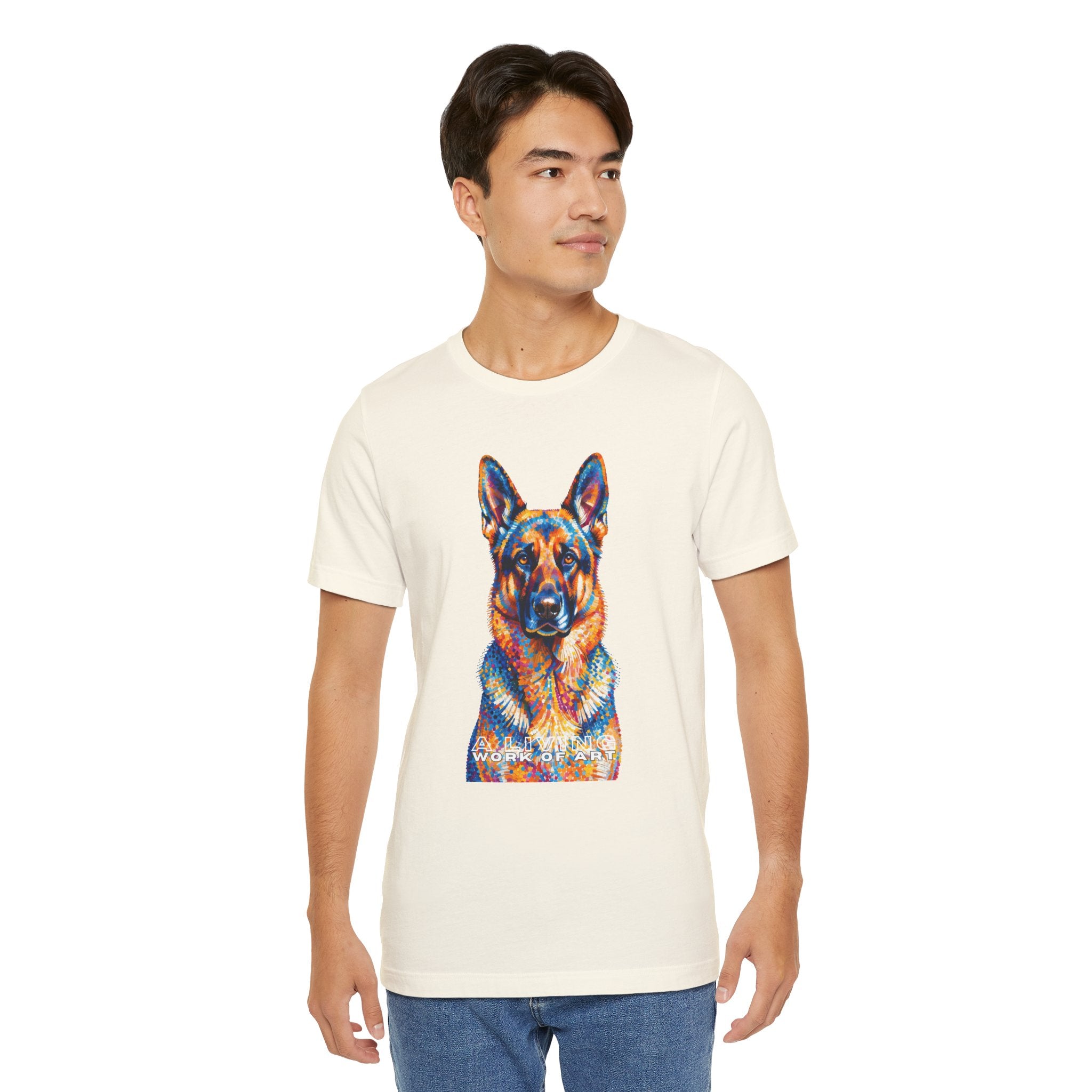 German Shepherd T Shirt | Living Work of Art Collection | Pointillism Style