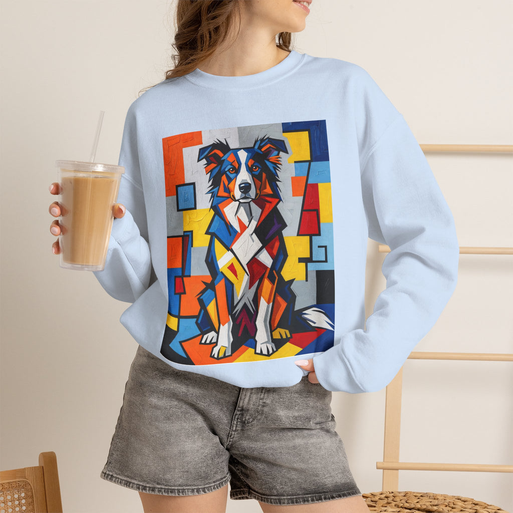 Border Collie Sweatshirt | Living Work of Art Collection | Cubist Style