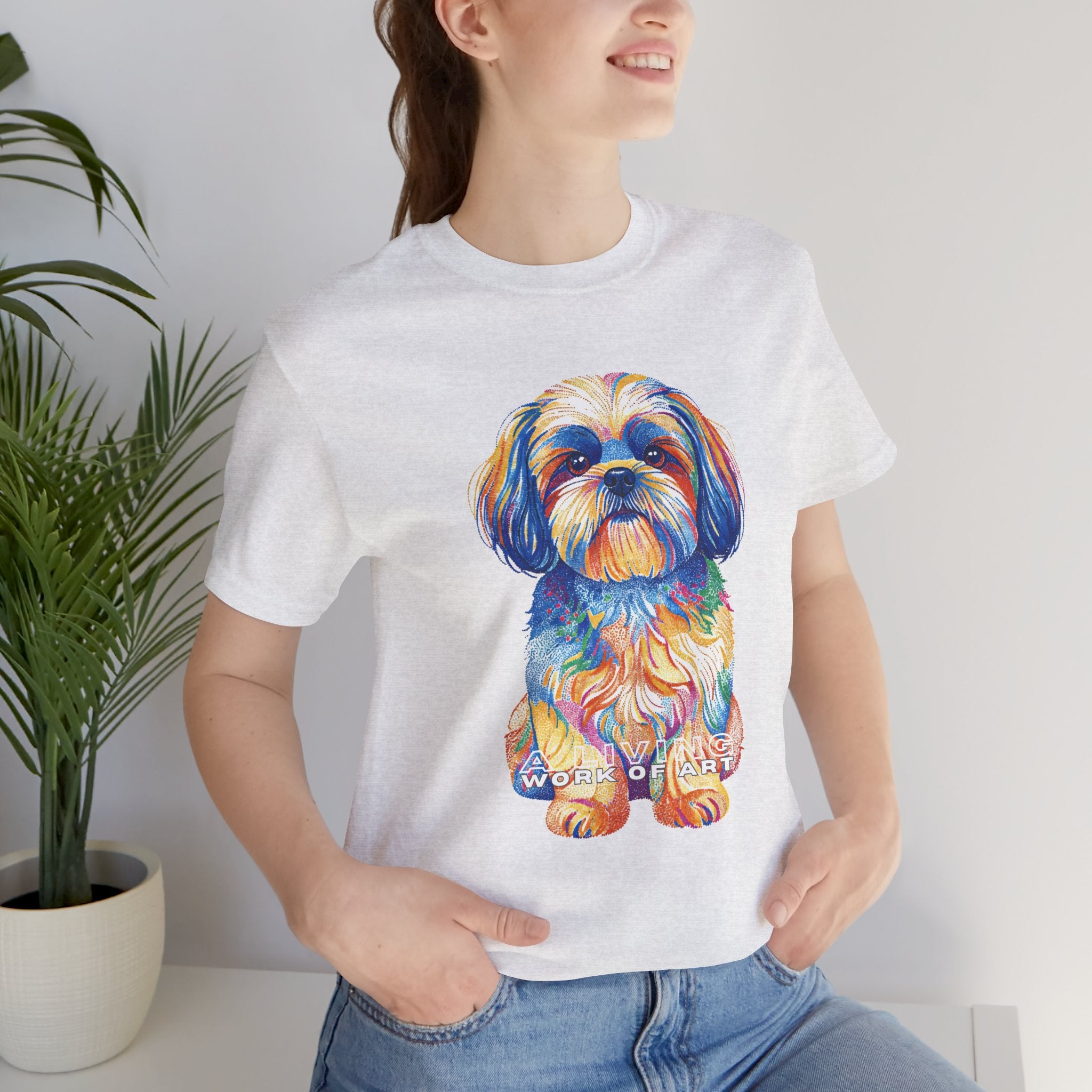 Shih Tzu T Shirt | Living Work of Art Collection | Pointillism Style