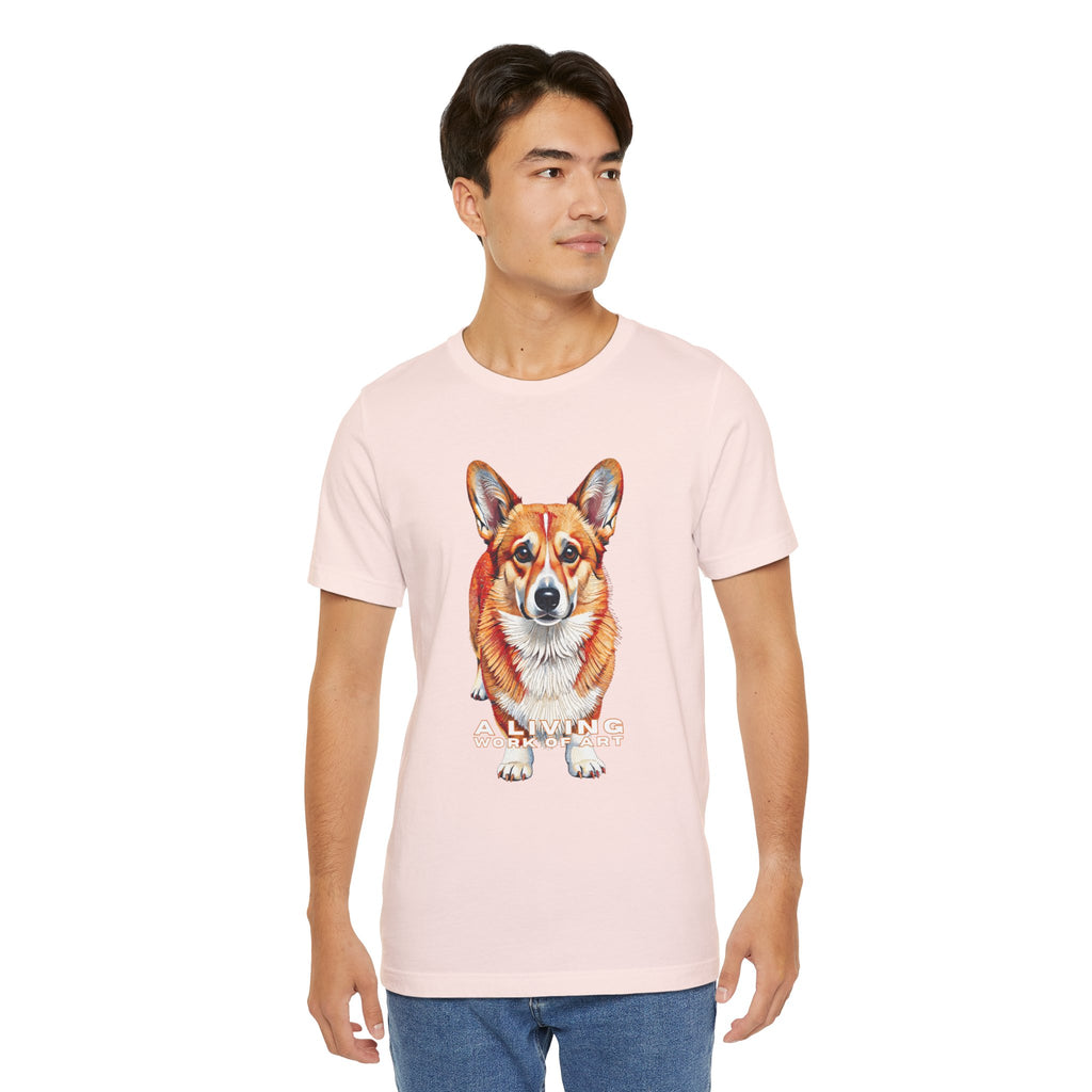 Corgi T Shirt | Living Work of Art Collection | Pointillism Style