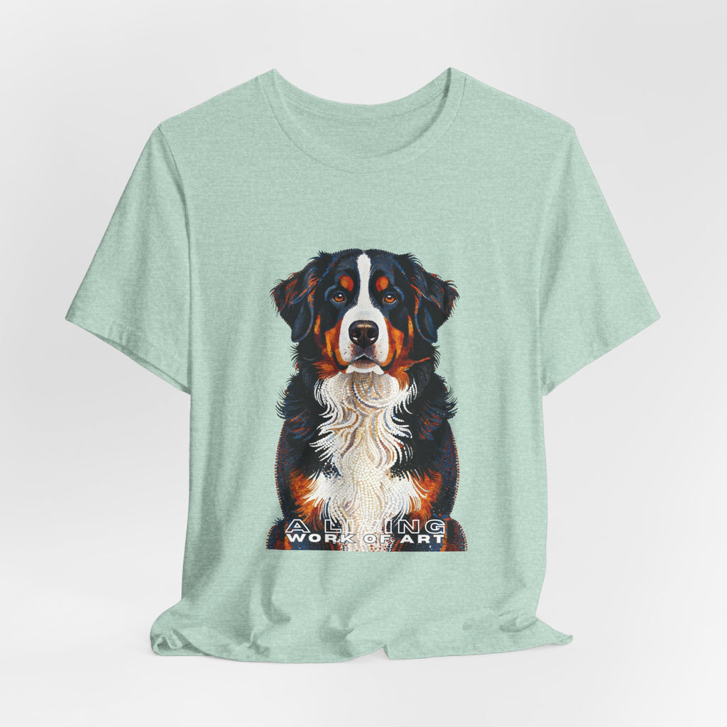 Bernese Mountain Dog T Shirt | Living Work of Art Collection | Pointillism Style