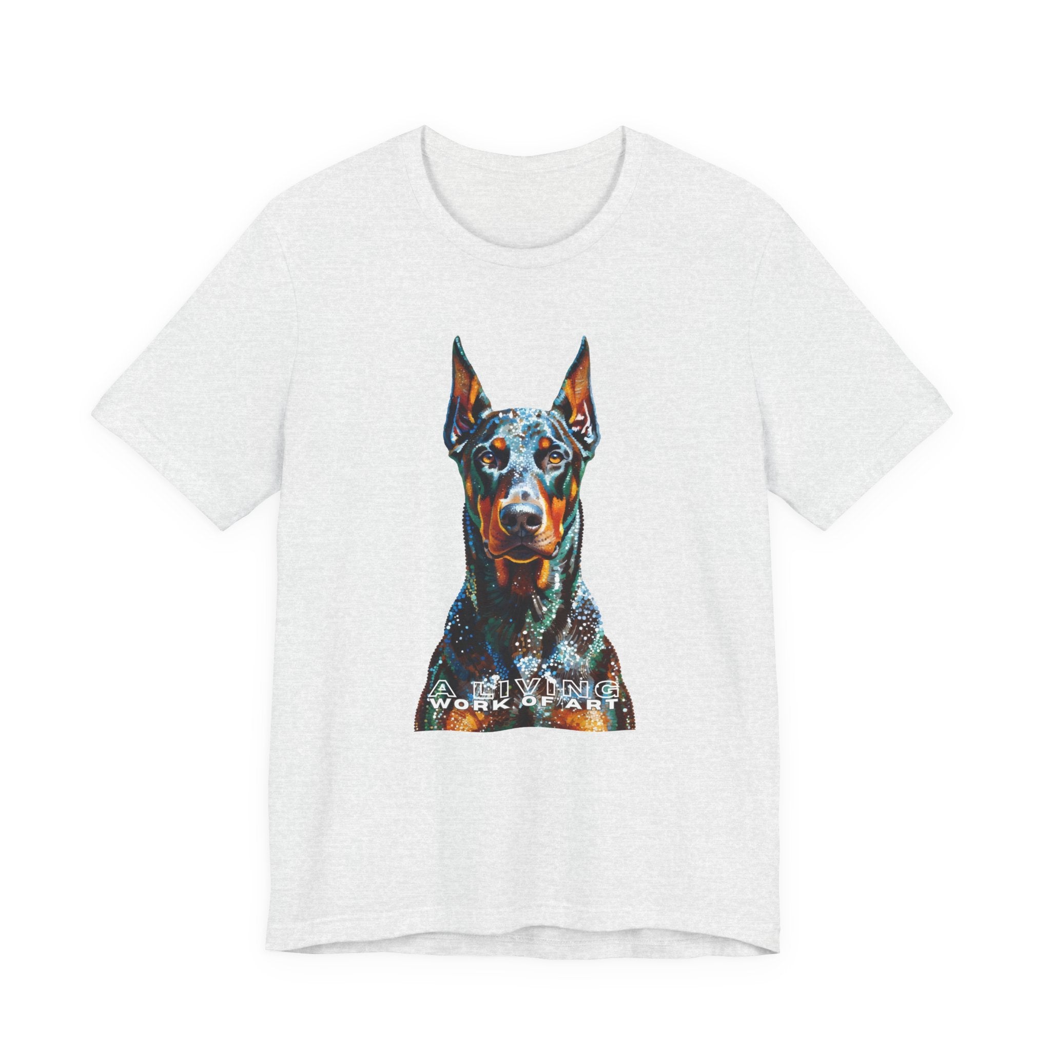 Doberman Pinscher T Shirt | Living Work of Art Collection | Pointillism Style