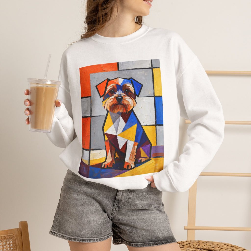 Yorkipoo Sweatshirt | Living Work of Art Collection | Cubist Style