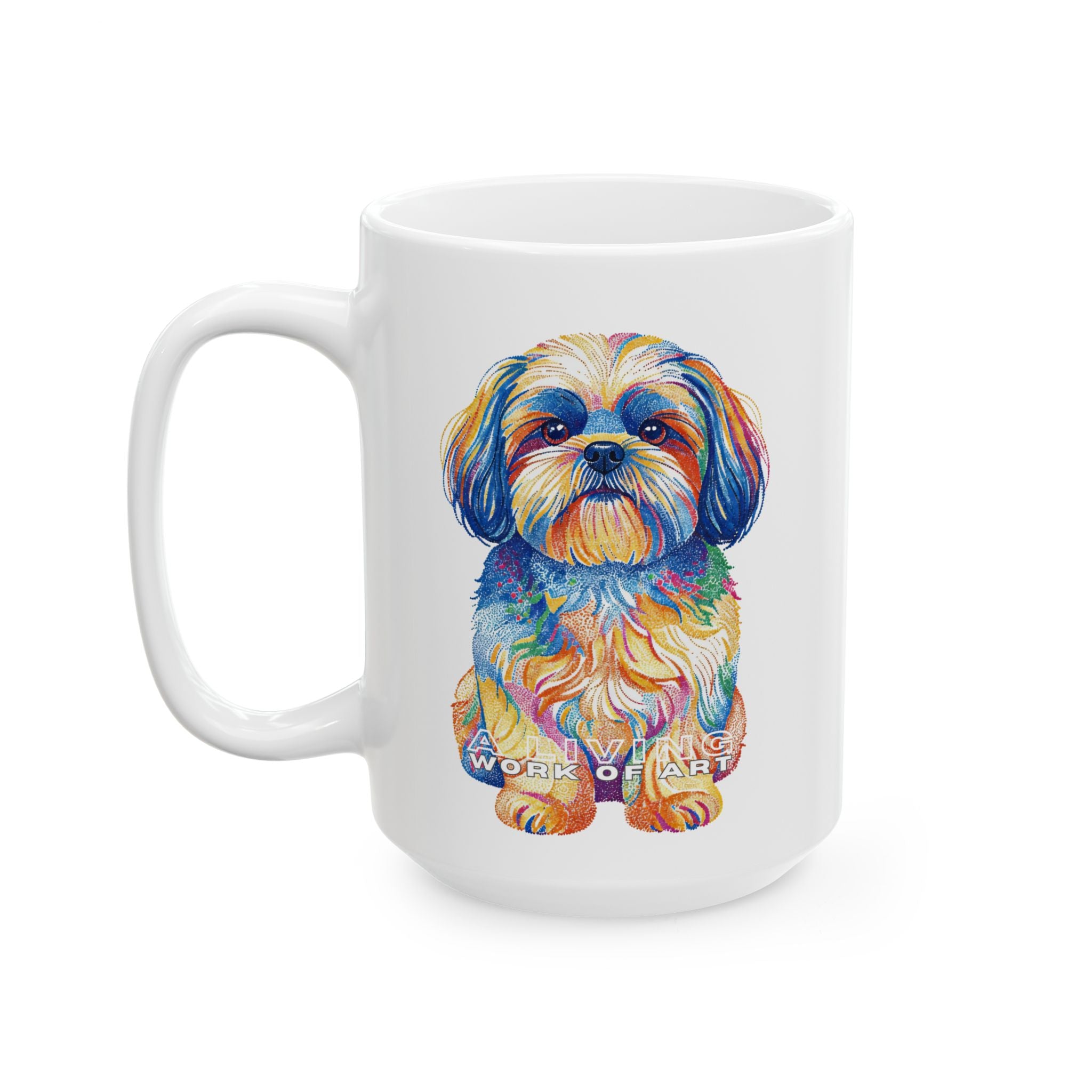 Shih Tzu Coffee Mug | Living Work of Art Collection | Pointillism Style