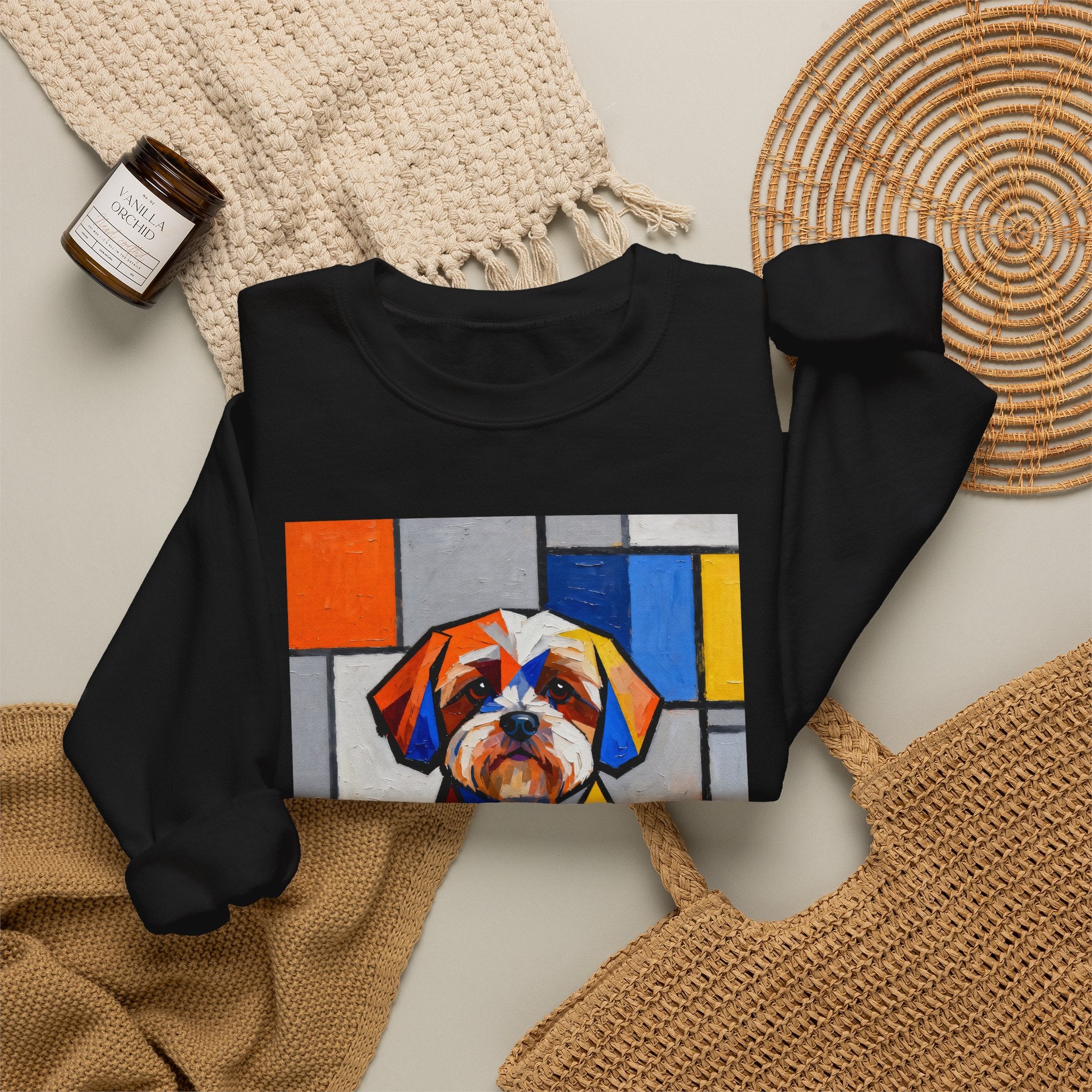 Shih-Poo Sweatshirt | Living Work of Art Collection | Cubist Style