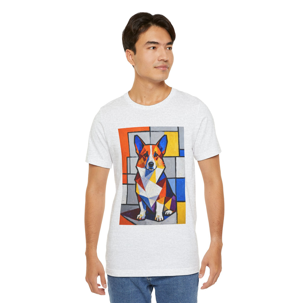Corgi T Shirt | Living Work of Art Collection | Cubist Style