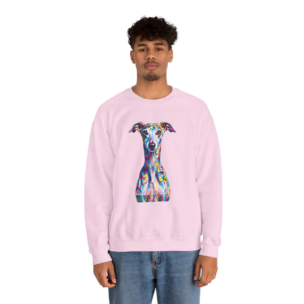 Italian Greyhound Sweatshirt | Living Work of Art Collection | Pointillism Style