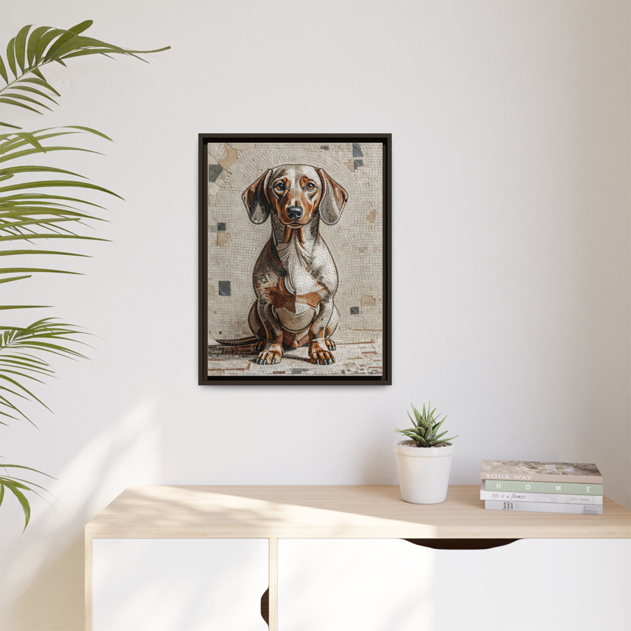 Dachshund Canvas Wall Art | Living Work of Art Collection | Mosaic Style Print
