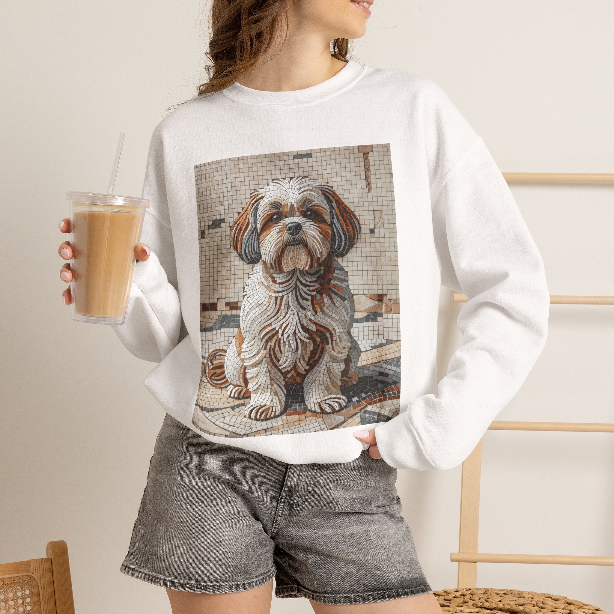 Shih Tzu Sweatshirt | Living Work of Art Collection | Mosaic Style