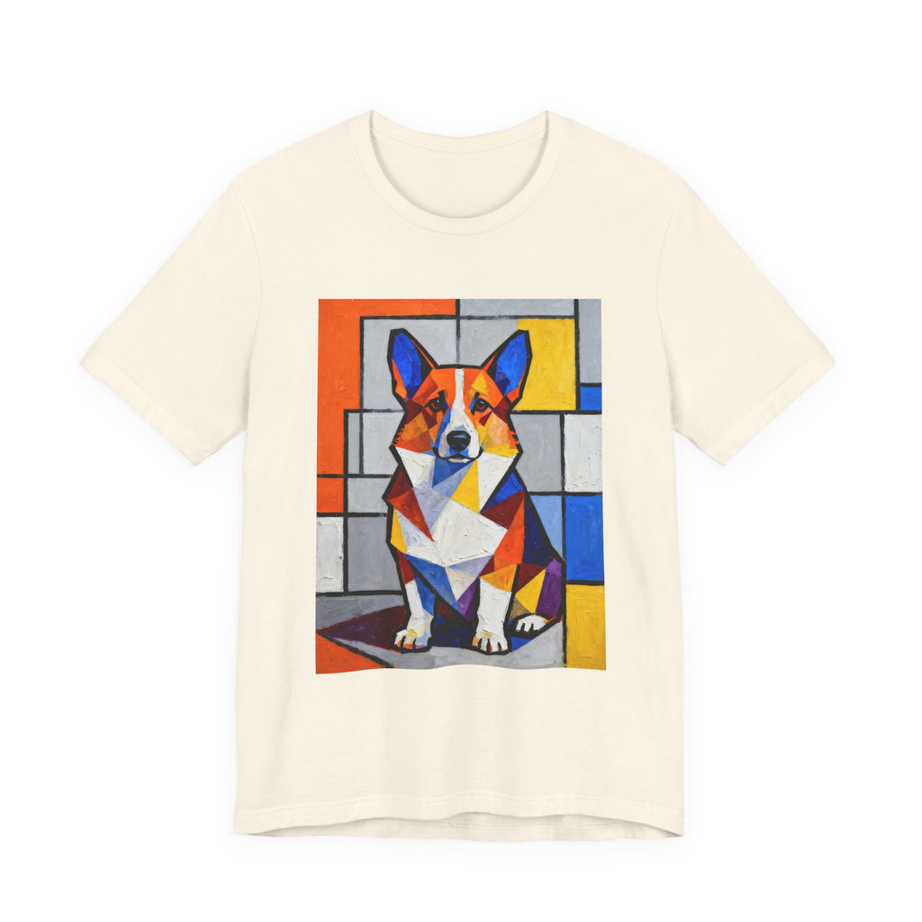 Corgi T Shirt | Living Work of Art Collection | Cubist Style