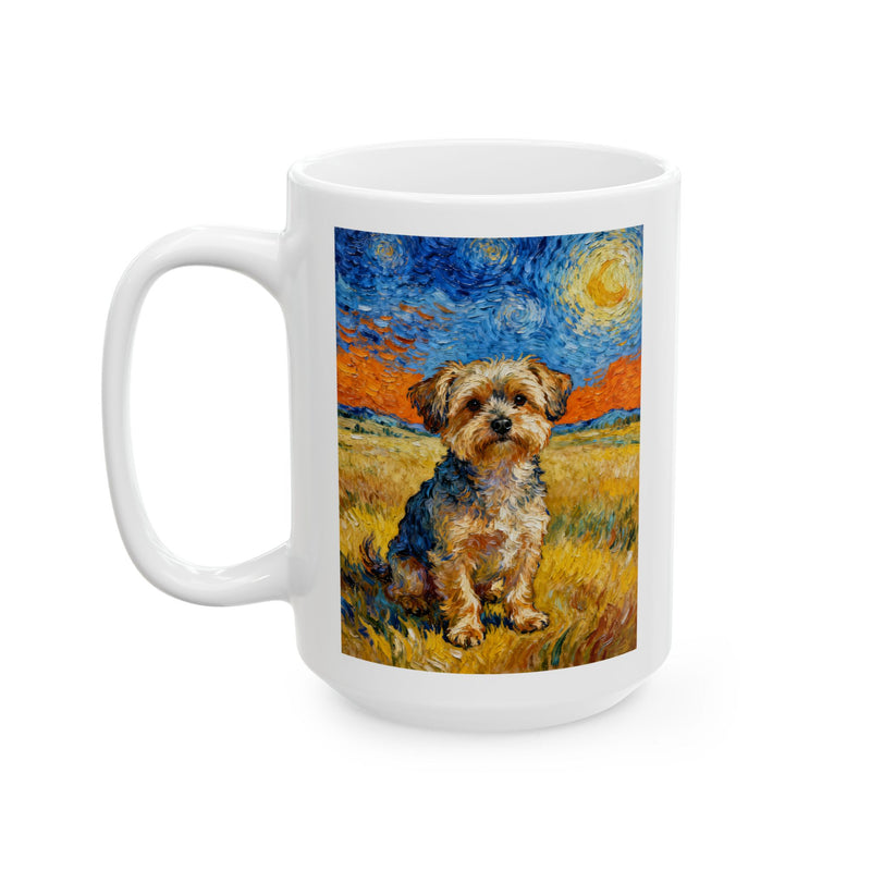 Yorkipoo in a Field Coffee Mug - Van Gogh Style | Living Work of Art Collection