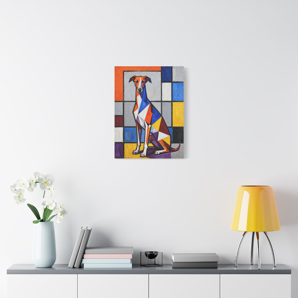 Whippet Canvas Wall Art | Living Work of Art Collection | Cubist Style Print
