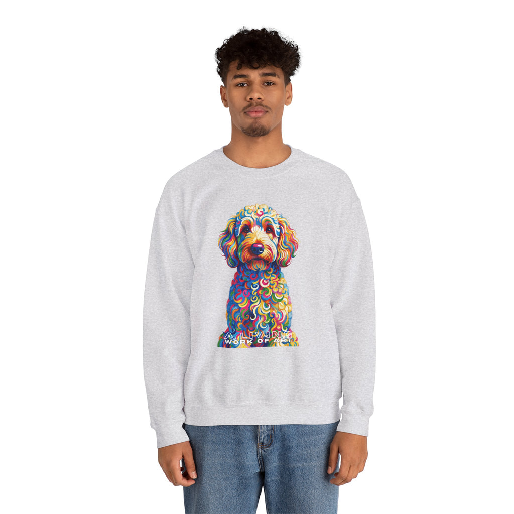 Goldendoodle Sweatshirt | Living Work of Art Collection | Pointillism Style