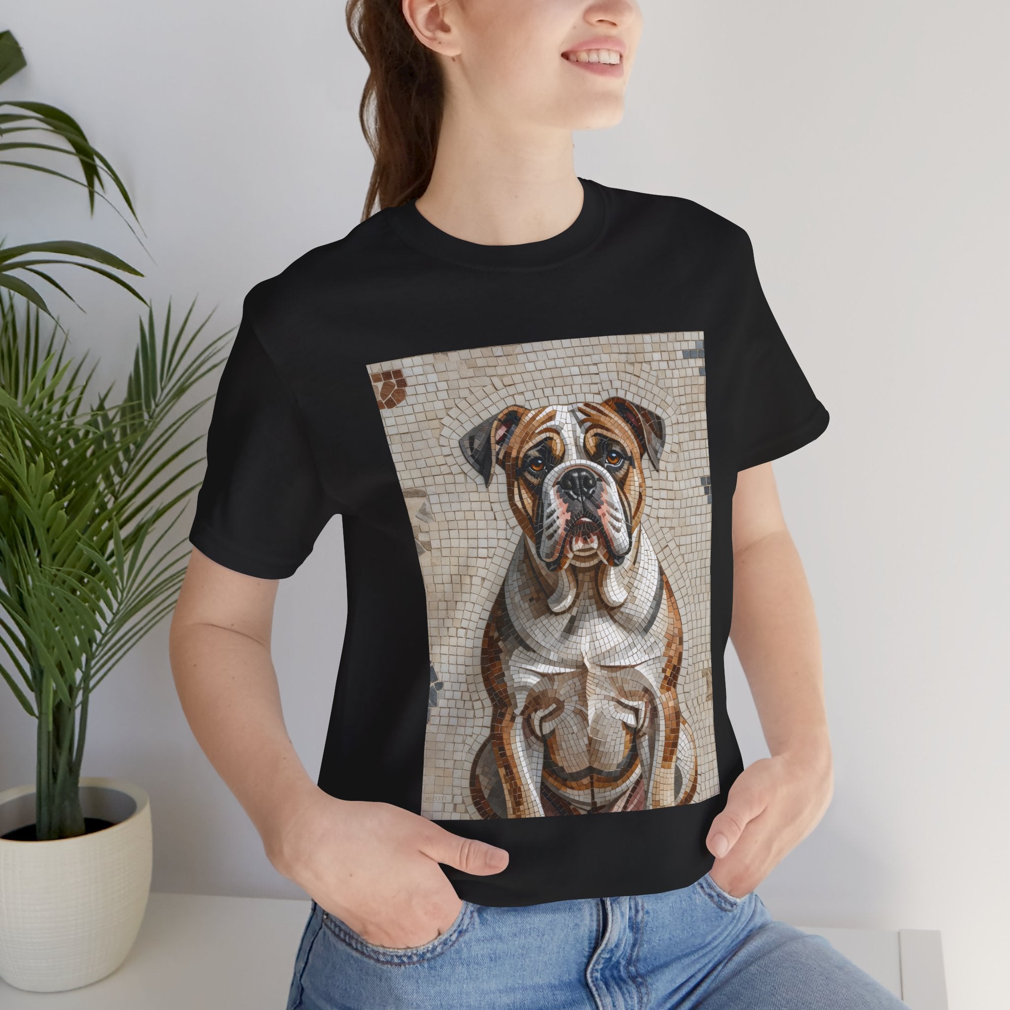 Bulldog T Shirt | Living Work of Art Collection | Mosaic Style