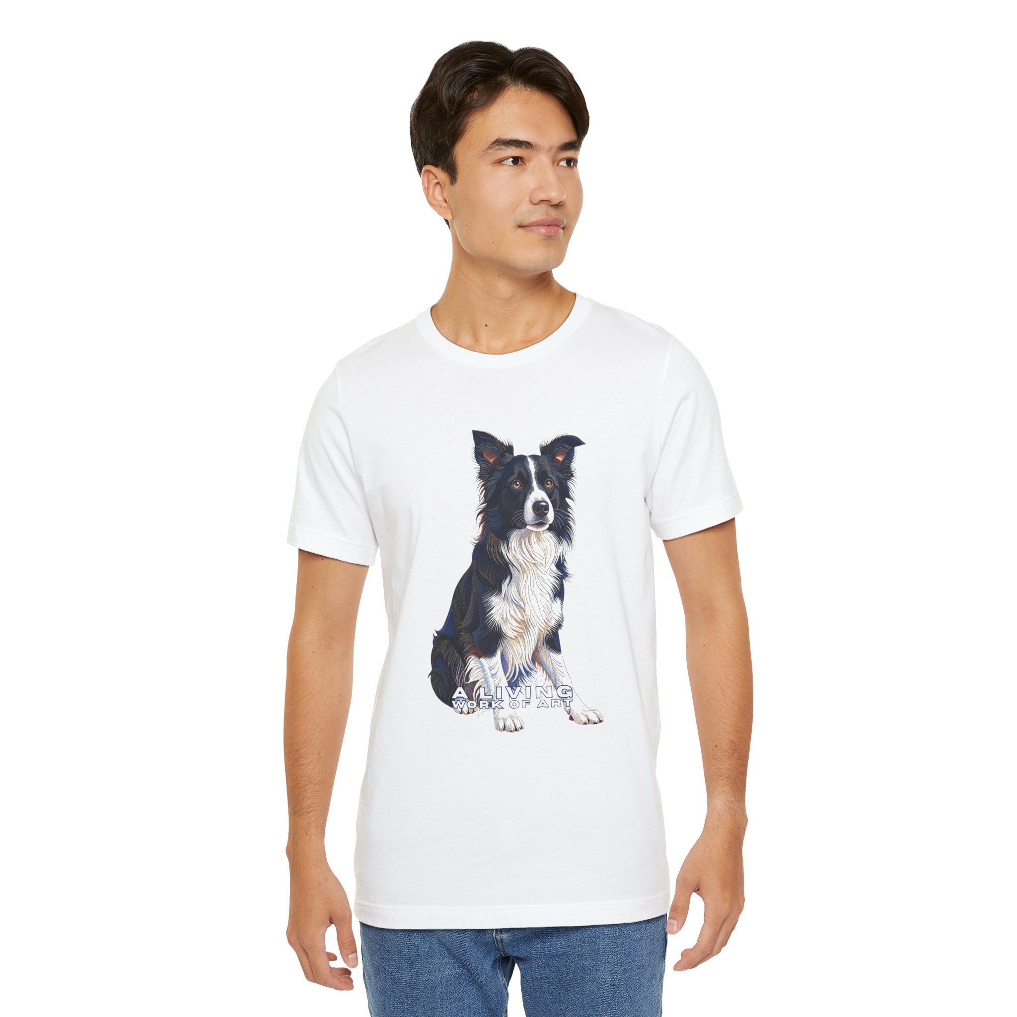 Border Collie T Shirt | Living Work of Art Collection | Pointillism Style